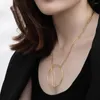 Łańcuchy Minimalistyczna geometria wisiorek ze stali nierdzewnej 18 -karatowe złote naszyjniki z pustymi okrągami dla kobiet
