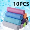 Serviette 10pcs de glace de refroidissement pour entraînement du cou microfibre doux respirant chilly sport yoga gym extérieur