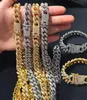 Gioielli hip hop da uomo in oro argento Miami cubano collane a catena di collegamento alla moda bling diamante collana chian per donne braccialette2124198