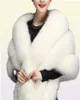 Luxurious Faux Fur Bridal Shawl Fur Wraps Marriage Shrug Coat Bride Winter Wedding Party Boleros Jacket Cloak Burgundy Black White4513881