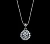 Fashion Designer Necklaces Big Circle CZ Diamond Pendant Necklace with Box Chain for Women White Zircon Jewery for Wedding Party3286624