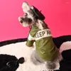 Hondenkleding schnauzer kleding gestreepte geborduurd knappe lederen jas puppy Yorkshire voor winterwarm pak huisdier