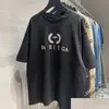 メンズTシャツパリTシャツヨーロッパフランスラグジュアリーレターグラフィック印刷ロゴファッションTシャツ服カジュアルコットンティードロップデルオタクフ