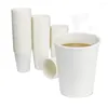 Copas descartáveis palhas Mongka 9 oz de café branco e uma bebida fria para o chá de café com café com café com leite café