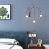 Lampe murale moderne les lumières rouges noires minimalistes pour les lampes à LED de lit de chambre à coucher