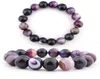 Charms Natural Amethyst Pärlad armband Bangle for Women Party SMEEXKE CRYSTAL RUND GEMSTONE PEADS STRECK ABRET6908899