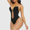 Women's Shapers Plunge Bra Thong Body Suit For Women Sexy Shaping Curve Triangle Conjoined Girdle Sleeve Armchair And Panty