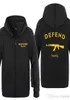 Hoodies à glissière Men défendent Paris Ak47 Print Mens Hoodie Hip Hop Fleep Full Full SweetShirt Fashion Sweethirt pour hommes