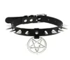 Spike punk choker kraag voor meid goth pentagram ketting emo nek band cosplay chocker gothic accessoires6705691