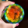 Dekorativa figurer 75mm Crystal Sunflower Prism Suncatcher Rainbow Maker Chandelier Pendant Ornament Glass Art Diy Hanging For Window Home