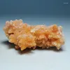 Decorative Figurines Jiangxi Producing Natural Orange Houndstooth Crystalline Calcite Mineral Crystal Stone Specimens Teaching