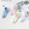 キッズソックスは、通気性のある綿のレースとプリーツエッジプリンセスのプリンセスの靴下の靴下をメッシュします幼児に適した短い白いピンクQ240413 Q240413