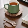 Tazas de personalidad Taza de té de cerámica con tapa Caza de agua de madera Café Tarde 430ml Tazas para