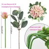 Dekorative Blumen Hochzeit Blumensträuße 24PCs Rose 10 Eukalyptus Blätter Künstliche Braut halten für Dekorationspartydekoration