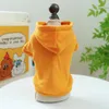 Vestuário para cães roupas de gato gengibre amarelo capuz de cor sólida coloração leve suéter roupas de cachorro de estimação