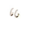 Stud Earrings Elegant Design Geometric Hoop White Zircon Gold Plated For Women Korean Personality Temperament Earing Jewelry