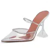 Pantofole donna 2024 scarpe transparentes strass con tacco estivo eleganti sandali gelati sandali luccicanti pompe sexy più dimensioni