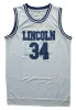 Basquete Jesus Shuttlesworth Jersey 34 Lincoln High School Basketball Jersey Movie Ele recebeu camisa esportiva masculina do jogo SXXXL