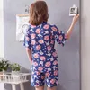 Home Vêtements Summer Cartoon Cartoon Kimono Shorts Femmes Coton Coton Sweet Pijama Fresh Sleepwear Pyjamas Japonais Kimon