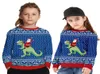 2020 Popular Christmas Dinosaur Print Digital Parentchild Sweater Casual Sweater Europeu e Americano Grande Baseball Sports Uniform5872269