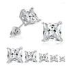 Gestüt Ohrringe Mode Prinzessin geschnitten Moissanite Faux Diamonds Frauen Schmuck Kupferparty einfache Accessoires