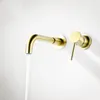 Zlew łazienkowy krany stały mosiężny złoty kran z najwyższą jakość na ścianie montowany na ścianie montowany na zimnej wodzie mikser ketek rotacyjny wylewka