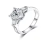 LESF RING 925 SILVER 2 CT HJÄRTSKRIPA Fashion Women Engagement Jewelry Sona Diamond Female Finger Flower Rings7086575