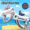 Sabbia gioca acqua divertente estate completamente automatica pistola acquatica carica di gioco a lunga distanza gioco di spazi per sparaturi continua splash peildrens giocattoli regali q240413