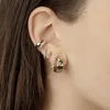 Boucles d'oreilles cerceaux Forme d'étoile classique CZ Gold plaqué couleur pavée multicolore Zircone cubique pour femmes bijoux de mode Aretes de Mujer