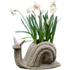 花瓶織りカタツムリの動物モデリング植木鉢創造的なかわいいジューシーな漫画の装飾品庭の飾り