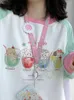 Hoodies voor dames Houzhou y2k Harajuku Kawaii Cute hoodie vrouwen Japanse mode patchwork cartoon print ontwerp sweatshirt preppy stijl vrouwelijk nieuw 240413