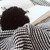 ソファ装飾用の毛布ノルディックミニマリストスタイルコットンブラックツィルブランケットエルホームステイベッドルームベッドカバー130x160cm