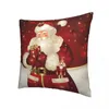 Pillow Postcard Christmas Santa Pillowcase Printing Polyester Cover Decor Throw Case Home Zippered 45 45cm