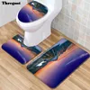 Mattes de bain Terreau Europe Toilet Toilet Printic Imprimez de salle de bain Mat de bain Set U Forme Carpets Floor Decor Lid Cover