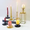 Mum Tutucular Demir Konik Mum Hafalesi Candleholder Siyah Altın Metal Sütun Plakası Stand Noel Düğün Masaüstü Dökme Dekor