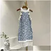 Basic Casual Dresses Blue Sleeveless Fringed Tassels Knit Women Mini Dress 2024 Spring Summer Drop Delivery Apparel Womens Clothing Dhdxg