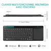Tangentbord RII K18+ RGB Backlight French (Azerty) Mini Wireless Keyboard Office Tangentbord med pekskärm Touch Mouse för Android TV Box PC