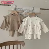 Kläder sätter vår baby set barn pyjamas barn blomma flickor kläder sömnkläder hösten småbarn kläder