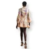 Designer Casual Dress 2024 Spring/Summer Sleeve Print Floral Buckle Front Mini kjol med bälte