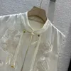 女性のベストチャイニーズスタイルのベストジャケット女性シングルボタンエレガントな花の刺繍酢酸ノースリーブカーディガンスプリング