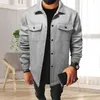 Jackets masculinos Men Button-Down camisa lapela elegante com bolsos de aba Casual Casual Casual para inverno