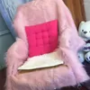 Chega a cadeira de alta qualidade Pluxus Faux Fur Carpet Tampa de cor sólida Seat almofada longa pilha peluda tapete de pele de carneiro elegante elegante