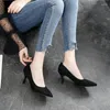 Kleiderschuhe kleine Größe 31-43 Dünne Absatz schwarze Frauen High Heels große 41 42 Pumpen