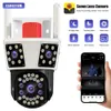 IP -камеры CanSitum три экрана Wi -Fi IP HD Outdoor Camera Ptz 8x Zoom Three Lens Three Evens CCTV Video Camera Security 240413