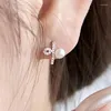 Boucles à oreilles S925 Oreille en argent conception de symboles personnalisés Zircon Pearl Inlaid Instagram Fashion Bijoux d'oreille polyvalente pour femmes