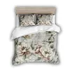 Bettwäsche Sets 3D Home Flower Set 3PCS Duvet Cover Decor Pastoral Flat King Size Tröster