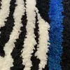 Carpets Zebra Print Bathroom Mat Cozy Black White Blue Soft Carpet Super Absorbent Slip-resistant Pad Kitchen Floor Door Home Deco