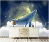 Wallpapers Custom Po Wallpaper For Walls 3 D Murals Nordic Hand-painted Cartoon Dolphin TV Background Wall Papers Mural Decor