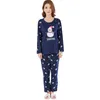 Ropa para el hogar Diseño original Mujeres Impresión de algodón cómodo Pajama Conjuntos Otoño Invierno Camina larga Sleepwear