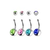 Navel Bell Button Rings Stainless Steel Belly Crystal Rhinestone Body Piercing Bars Jewlery For Womens Bikini Fashion Jewelry Drop Del Dhaoc